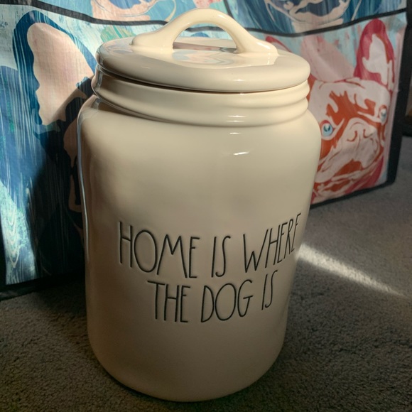 Rae Dunn home is where the dog is canister